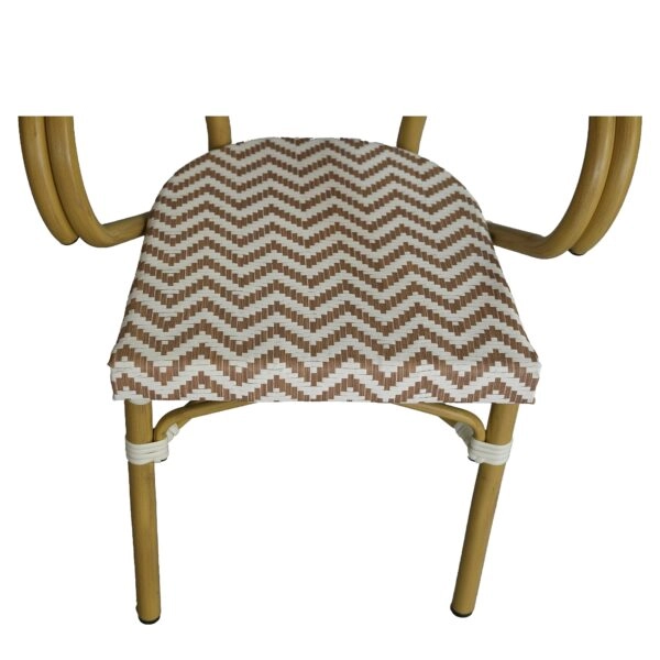 Πολυθρόνα Κήπου ArteLibre BIMINI Καφέ/Λευκό/Φυσικό Αλουμίνιο/Textilene 56x55x82cm