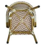 Πολυθρόνα Κήπου ArteLibre BIMINI Καφέ/Λευκό/Φυσικό Αλουμίνιο/Textilene 56x55x82cm