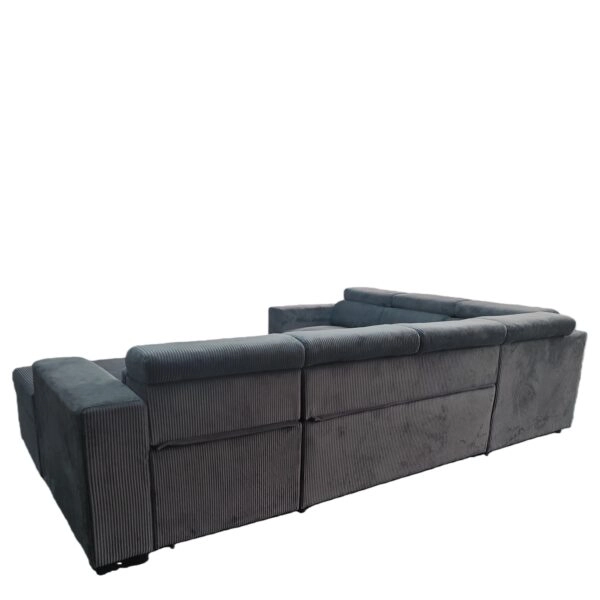 Καναπές Γωνιακός ArteLibre AVELON Γκρι Σκούρο Ύφασμα/Ξύλο 249x312x82cm