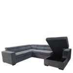 Καναπές Γωνιακός ArteLibre AVELON Γκρι Σκούρο Ύφασμα/Ξύλο 249x312x82cm