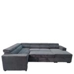 Καναπές Γωνιακός ArteLibre AVELON Γκρι Σκούρο Ύφασμα/Ξύλο 249x312x82cm
