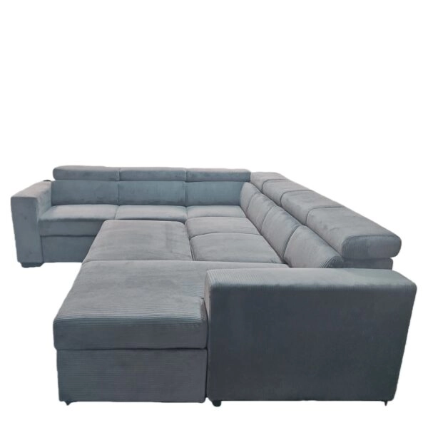 Καναπές Γωνιακός ArteLibre AVELON Γκρι Σκούρο Ύφασμα/Ξύλο 249x312x82cm