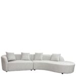 Καναπές MONTARO ArteLibre Γκρι Ανοιχτό Ύφασμα 140x105x65cm/206x124x68cm