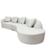 Καναπές MONTARO ArteLibre Γκρι Ανοιχτό Ύφασμα 140x105x65cm/206x124x68cm