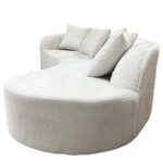 Καναπές MONTARO ArteLibre Γκρι Ανοιχτό Ύφασμα 140x105x65cm/206x124x68cm