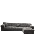 Καναπές Γωνιακός ArteLibre ORVELLA Γκρι Ύφασμα 363x194x80cm