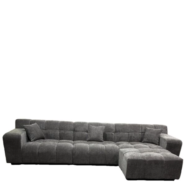 Καναπές Γωνιακός ArteLibre ORVELLA Γκρι Ύφασμα 363x194x80cm