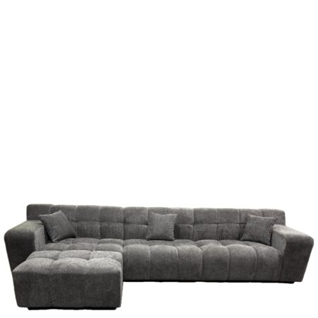 Καναπές Γωνιακός ArteLibre ORVELLA Γκρι Ύφασμα 363x194x80cm