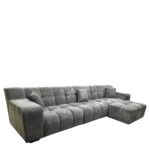 Καναπές Γωνιακός ArteLibre ORVELLA Γκρι Ύφασμα 363x194x80cm