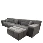 Καναπές Γωνιακός ArteLibre ORVELLA Γκρι Ύφασμα 363x194x80cm