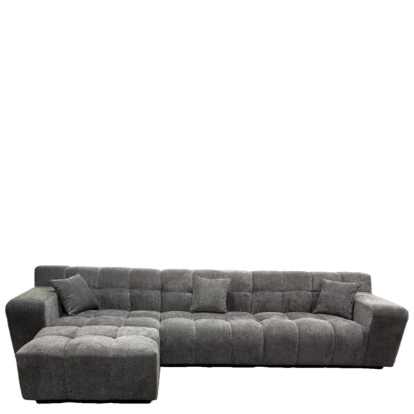 Καναπές Γωνιακός ArteLibre ORVELLA Γκρι Ύφασμα 363x194x80cm