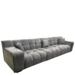 Καναπές Γωνιακός ArteLibre ORVELLA Γκρι Ύφασμα 363x194x80cm