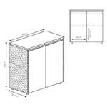 Ντουλάπι γραφείου χαμηλό επαγγελματικό Oscar καρυδί-ανθρακί 80x40x80εκ