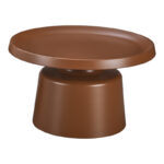 Τραπέζι σαλονιού Ginoze  μέταλλο σε καφέ απόχρωση Φ70x42,5εκ