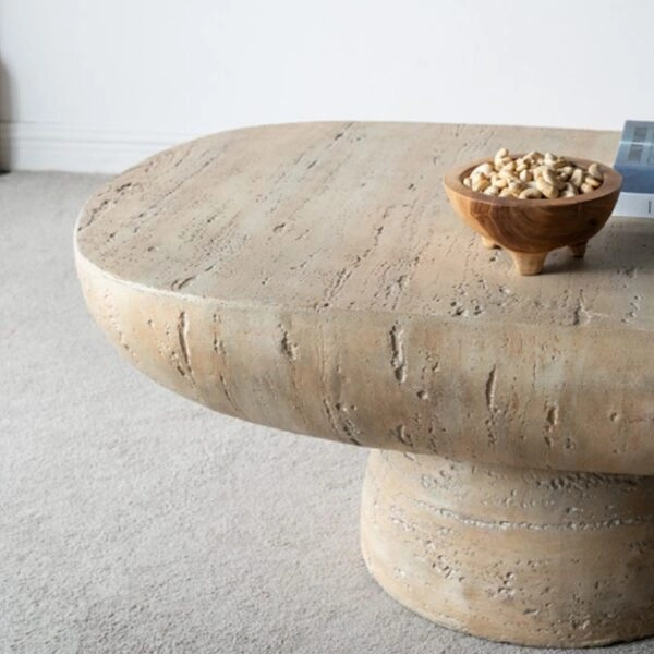 Artekko Taric Μπεζ Τραπέζι Σαλονιού από Μαγνήσιο (91.4x61x38.1)cm