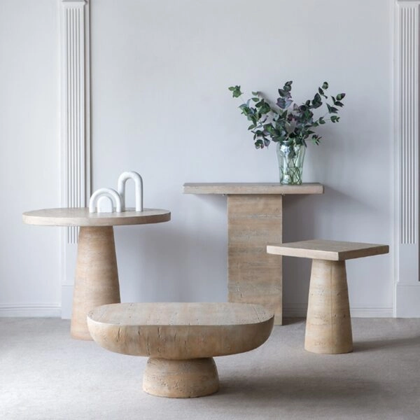 Artekko Taric Μπεζ Τραπέζι Σαλονιού από Μαγνήσιο (91.4x61x38.1)cm