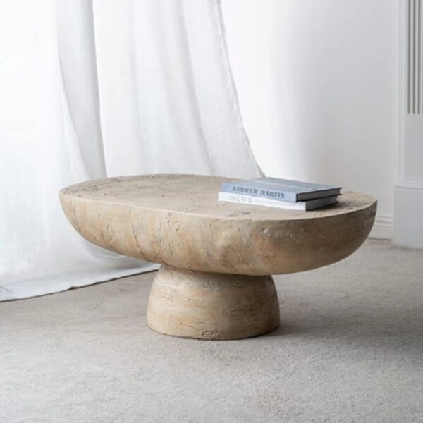 Artekko Taric Μπεζ Τραπέζι Σαλονιού από Μαγνήσιο (91.4x61x38.1)cm