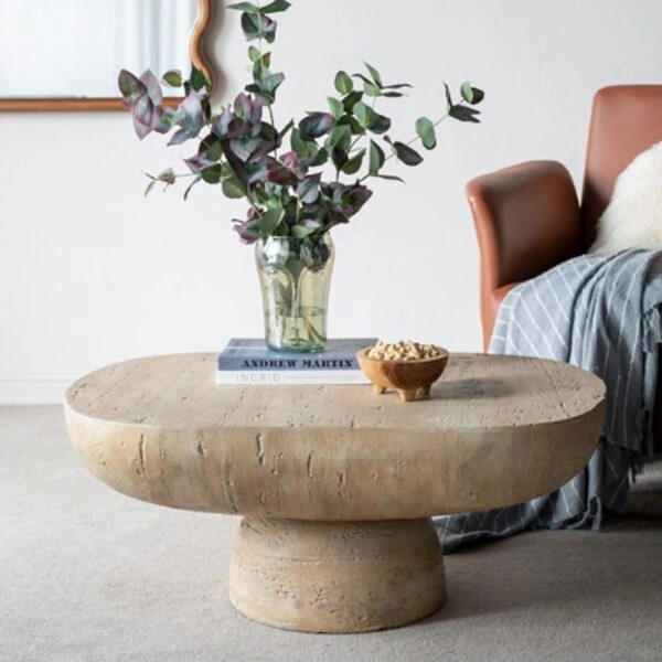 Artekko Taric Μπεζ Τραπέζι Σαλονιού από Μαγνήσιο (91.4x61x38.1)cm