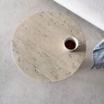 Artekko Taric Μπεζ Βοηθητικό Τραπέζι από Μαγνήσιο (56x56x64.8)cm