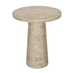 Artekko Taric Μπεζ Βοηθητικό Τραπέζι από Μαγνήσιο (56x56x64.8)cm