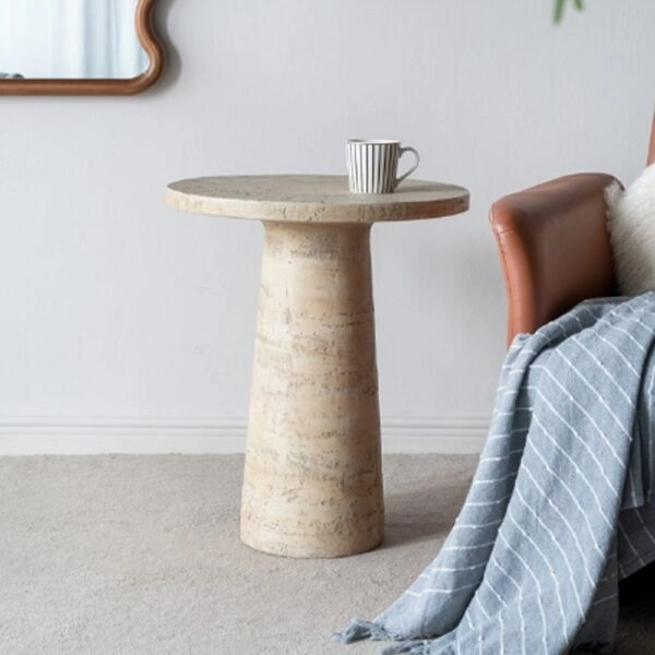 Artekko Taric Μπεζ Βοηθητικό Τραπέζι από Μαγνήσιο (56x56x64.8)cm