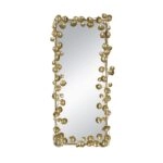Artekko Leaf Χρυσός Μεταλλικός Καθρέπτης Τοίχου (79x154.5x7)cm