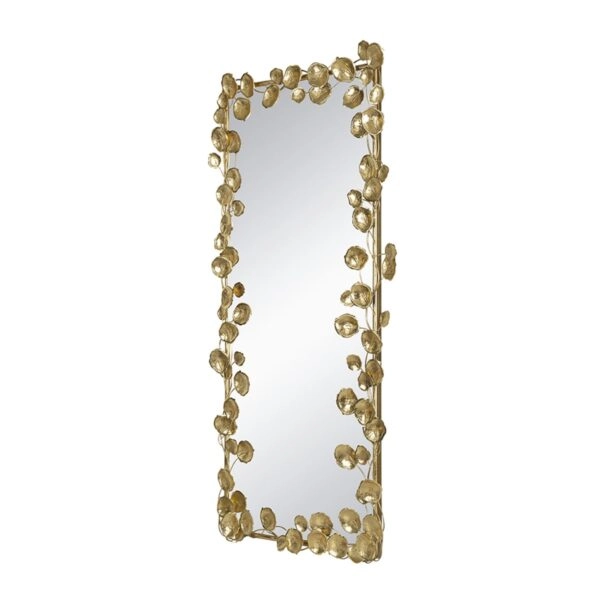 Artekko Leaf Χρυσός Μεταλλικός Καθρέπτης Τοίχου (79x154.5x7)cm