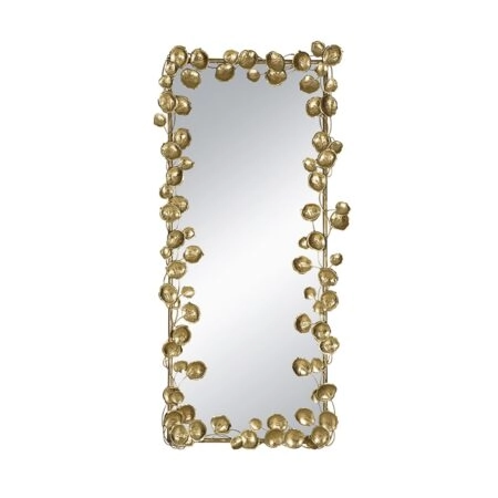 Artekko Leaf Χρυσός Μεταλλικός Καθρέπτης Τοίχου (79x154.5x7)cm