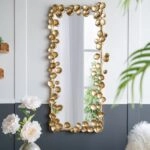 Artekko Leaf Χρυσός Μεταλλικός Καθρέπτης Τοίχου (79x154.5x7)cm