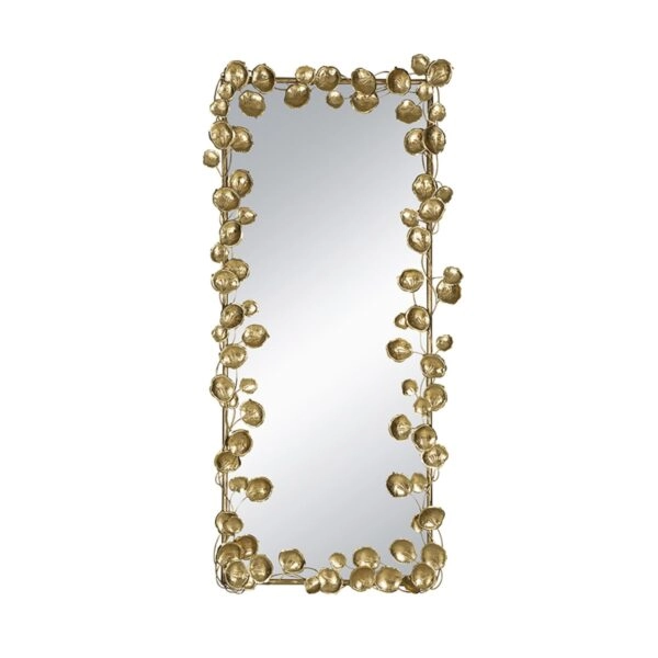 Artekko Leaf Χρυσός Μεταλλικός Καθρέπτης Τοίχου (79x154.5x7)cm