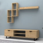 Σύνθεση τηλεόρασης Lonsa Megapap χρώμα φυσικό οξιάς 160x35x40εκ.