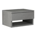 Κομοδίνο επιτοίχιο Mary Megapap χρώμα γκρι σκυροδέματος 40x30x23εκ.