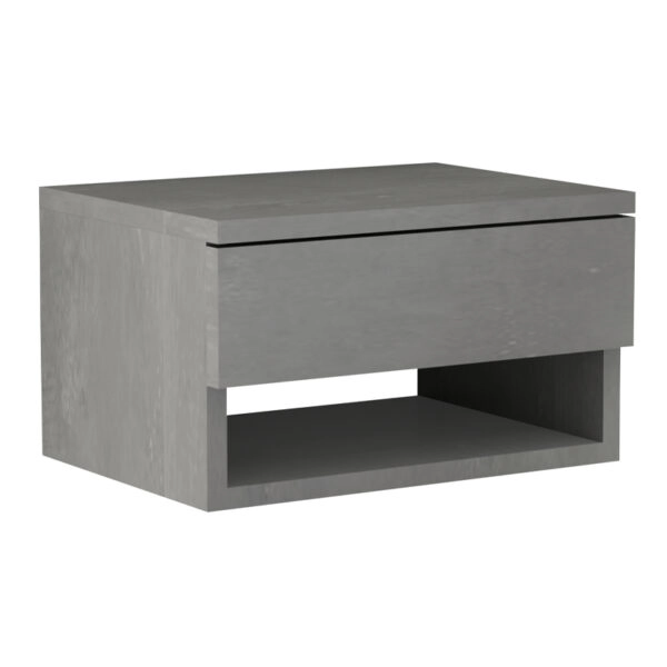 Κομοδίνο επιτοίχιο Mary Megapap χρώμα γκρι σκυροδέματος 40x30x23εκ.