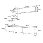 Σύνθεση τηλεόρασης Heydar Megapap χρώμα γκρι σκυροδέματος 210x35x40εκ.