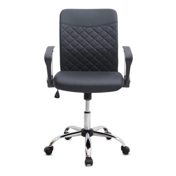 Καρέκλα γραφείου Avelon Megapap από τεχνόδερμα χρώμα μαύρο 60x56x94/103εκ.