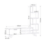 Έπιπλο τηλεόρασης Ceren από μελαμίνη χρώμα λευκό - cordoba 149,5x31x131,6εκ.