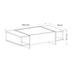 Τραπεζάκι σαλονιού Veyron  από μελαμίνη χρώμα μαύρο rebab - μαύρο εφέ μαρμάρου 104x60x37,3εκ.