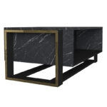 Τραπεζάκι σαλονιού Serina  από μελαμίνη χρώμα μαύρο εφέ μαρμάρου 107x60x40εκ.