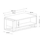 Τραπεζάκι σαλονιού Serina  από μελαμίνη χρώμα μαύρο εφέ μαρμάρου 107x60x40εκ.