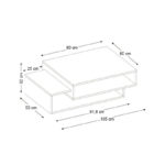 Τραπεζάκι σαλονιού Tab από μελαμίνη χρώμα λευκό - cordoba 105x60x32εκ.