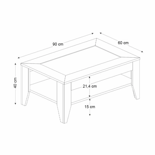 Τραπεζάκι σαλονιού Madura από μελαμίνη χρώμα sapphire oak 90x60x40εκ.