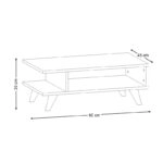 Τραπεζάκι σαλονιού Titus  από μελαμίνη χρώμα λευκό 80x45x30εκ.