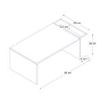 Τραπεζάκι σαλονιού View  από μελαμίνη χρώμα λευκό - καρυδί 95x50x34εκ.