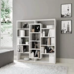 Βιβλιοθήκη μελαμίνης Ample  χρώμα λευκό 125x22x135,7εκ.