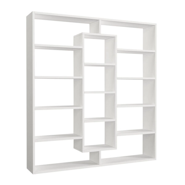 Βιβλιοθήκη μελαμίνης Ample  χρώμα λευκό 125x22x135,7εκ.