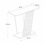 Κονσόλα μελαμίνης Gravity  χρώμα μαύρο εφέ μαρμάρου - χρυσό 90x29,6x76,8εκ.