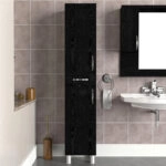 Ντουλάπι κουζίνας - μπάνιου Selina Megapap χρώμα sencron black 35x31x179εκ.