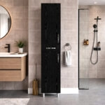 Ντουλάπι κουζίνας - μπάνιου Selina Megapap χρώμα sencron black 35x31x179εκ.