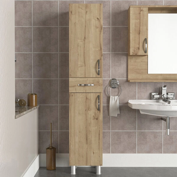 Ντουλάπι κουζίνας - μπάνιου Selina Megapap χρώμα sapphire oak 35x31x179εκ.