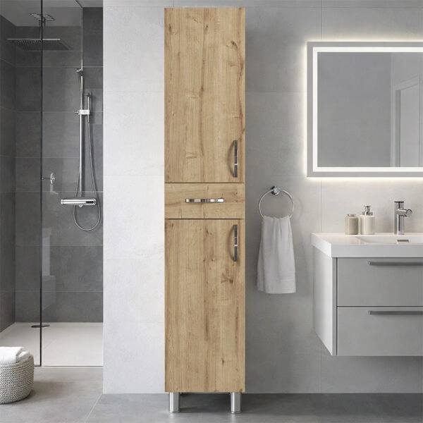 Ντουλάπι κουζίνας - μπάνιου Selina Megapap χρώμα sapphire oak 35x31x179εκ.